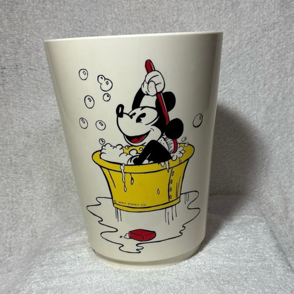 Vintage 90s Mickey Mouse Trash Can Walt Disney